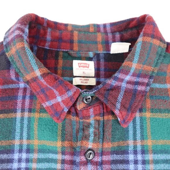 Levi's Plaid Flannel Shirt Men's XL 100% Cotton Tartan Buffalo Lumberjack - Picture 2 of 11